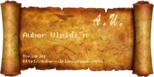 Auber Ulpián névjegykártya